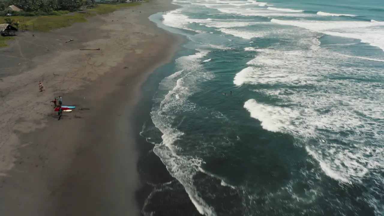 Surfers On The Shore Of El Paredon Beach A Surf Destination Of Guatemala