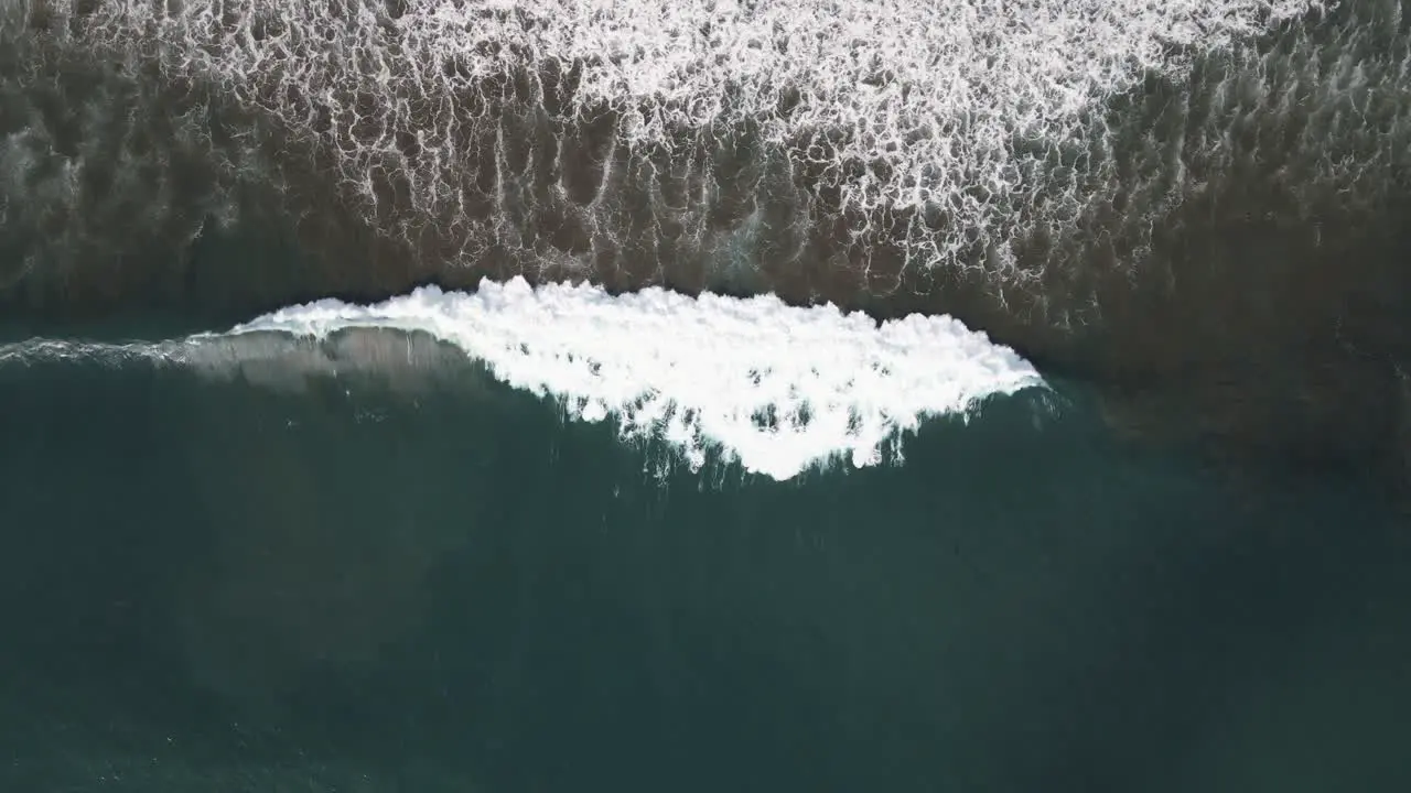 Aerial View Of big waves in Dominical Beach in Costa Rica Top Down Wide Shot