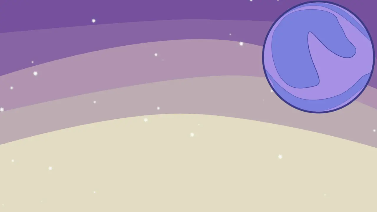 Big purple planet and romantic sky with stars