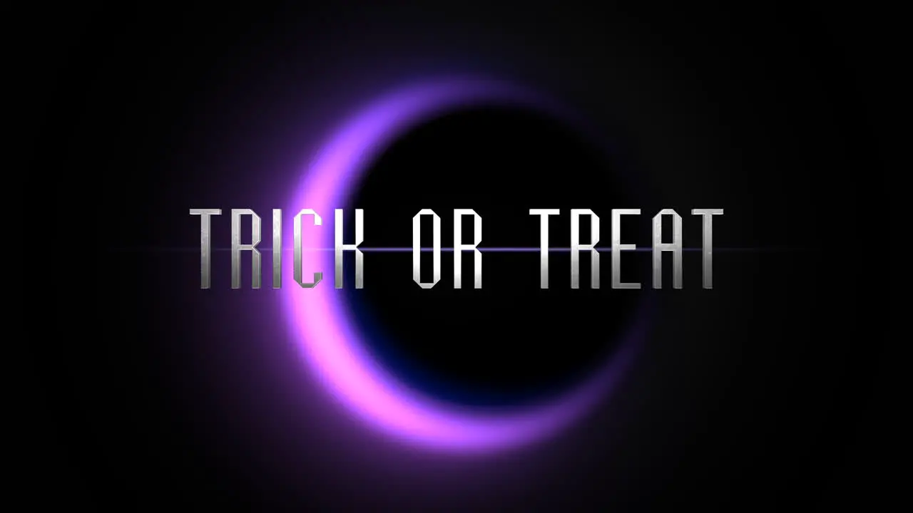 The Lunar Message Trick Or Treat Illuminated by a Purple Moons Glow