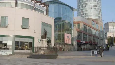 Quiet Street at Entrance to Shopping Mall