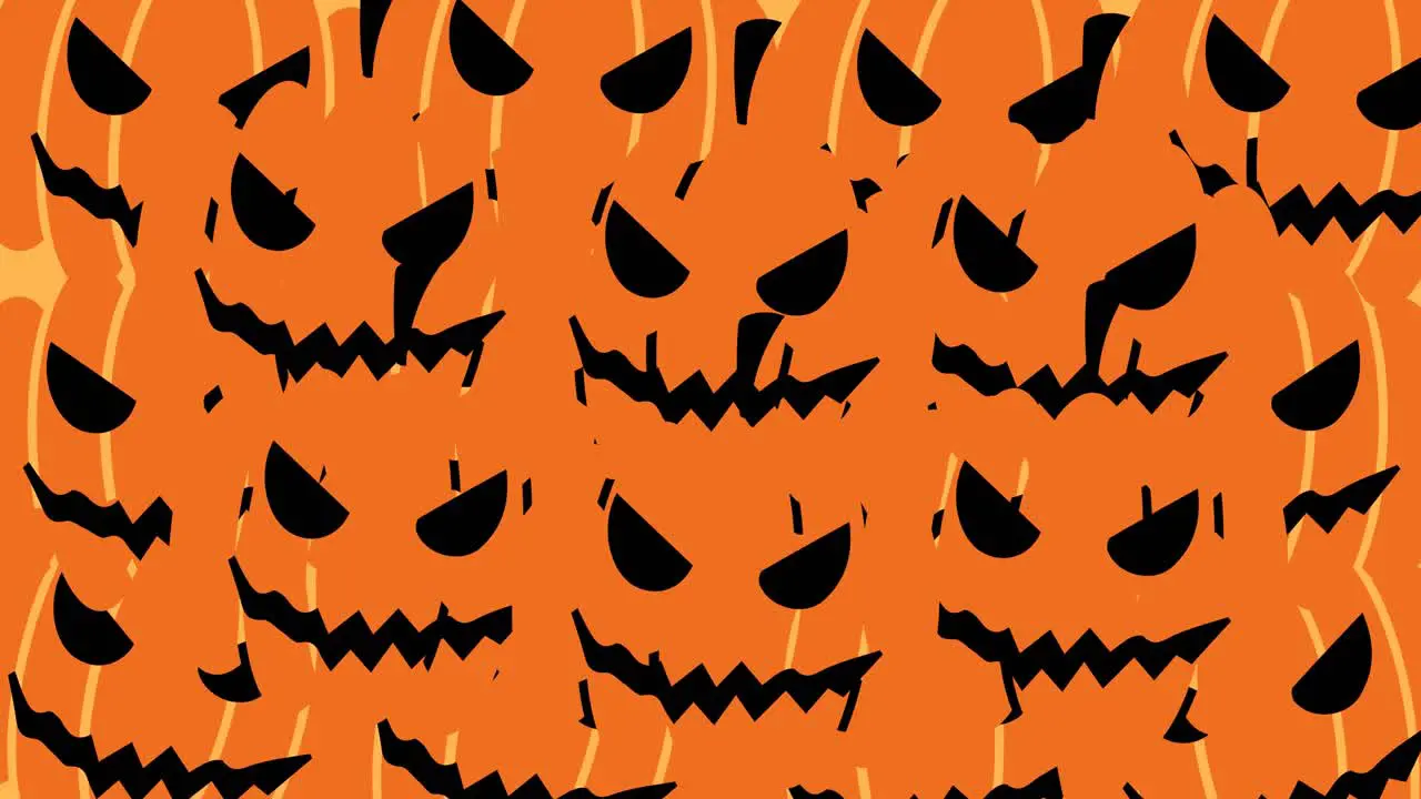 Animation of multiple pumpkin over orange background