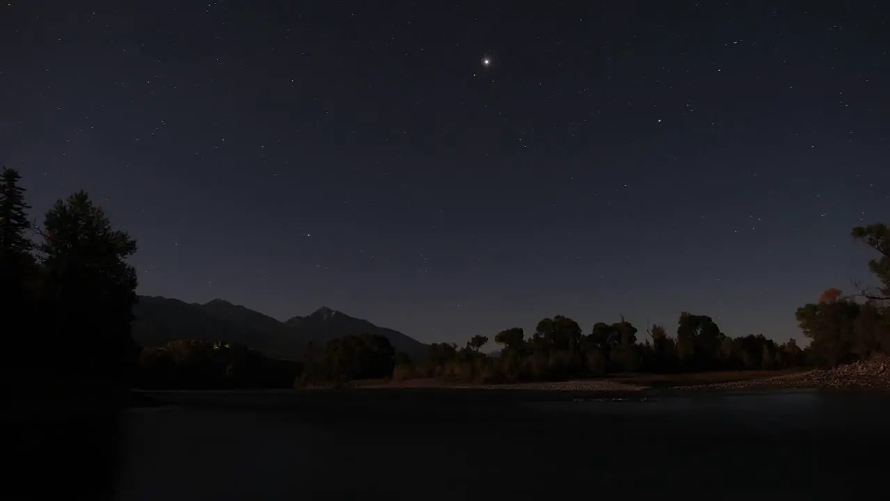 Montana Timelapse with Stars and Sunrise in Yellowstone National Park