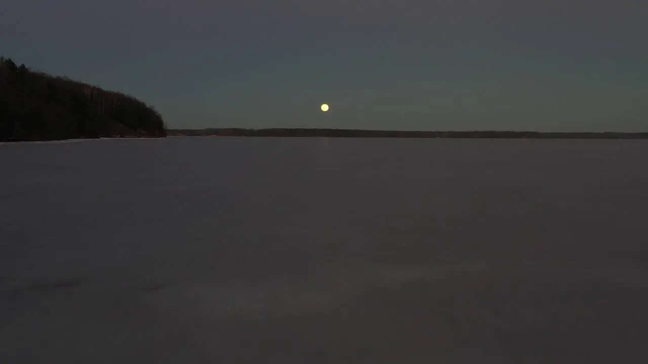 Drone aerial view of full moon