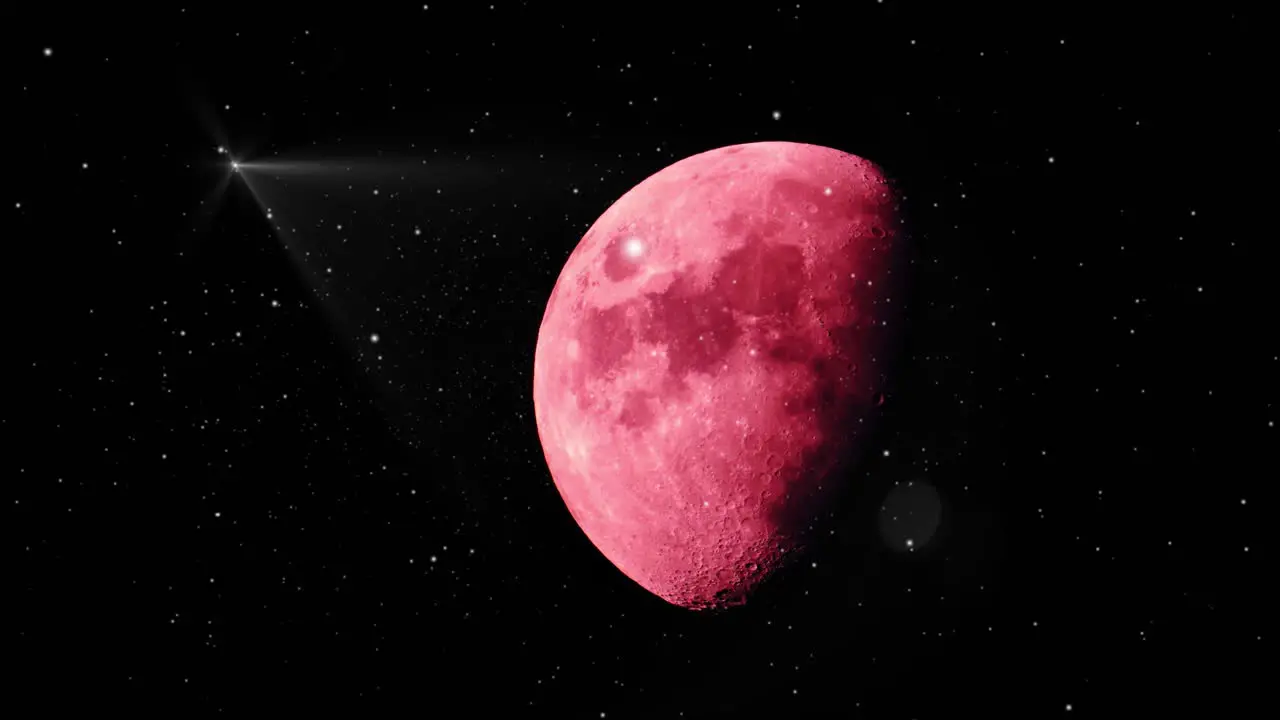 red moon or blood moon studded with stars in the cosmos space