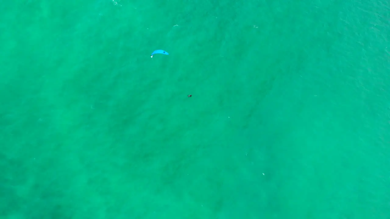 Aerial of Kite Boarder in Kailua Bay