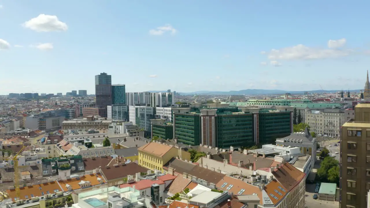 Aerial Shot of Vienna Austria on Beautiful Summer Day