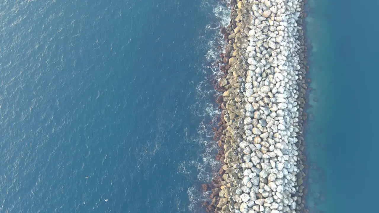 Redondo Beach Rock Wall | Clean Ocean | Early Afternoon | Birdseye View 