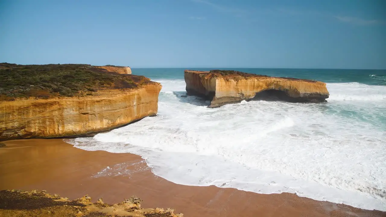 The Great Ocean Road with rough sea and crushing water Australia