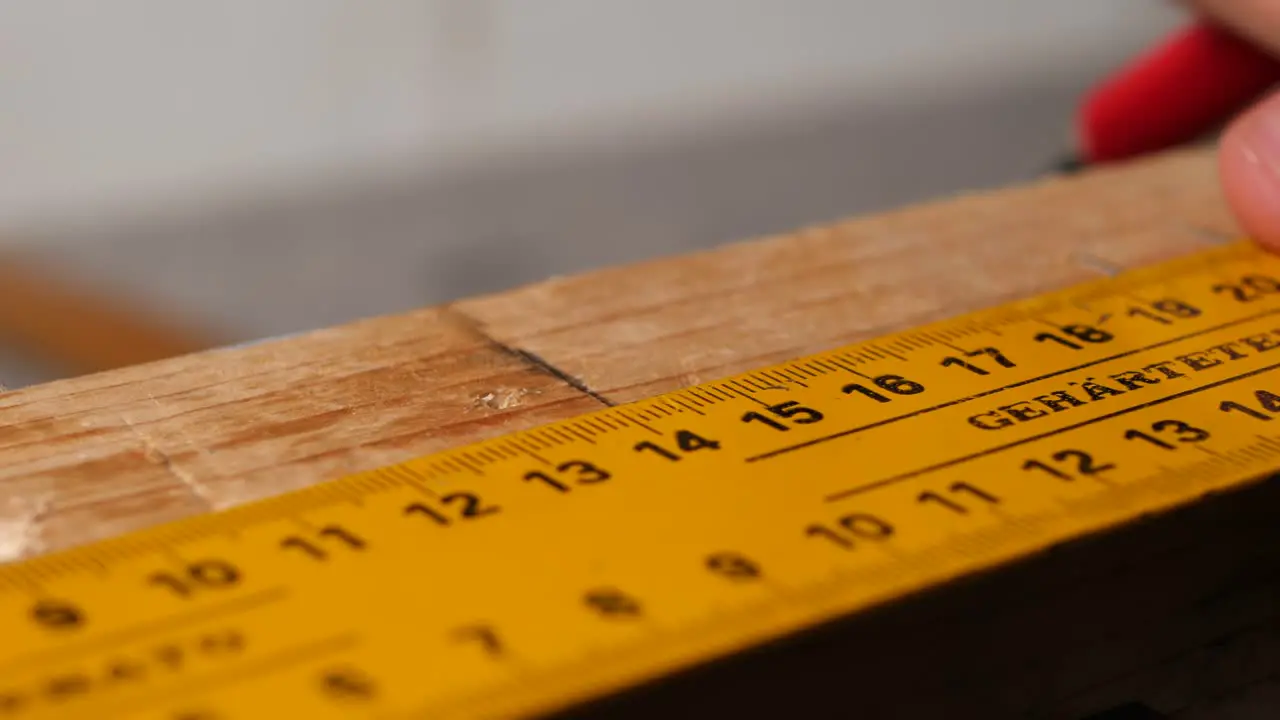 Manual ruler wood markings for nail alignment