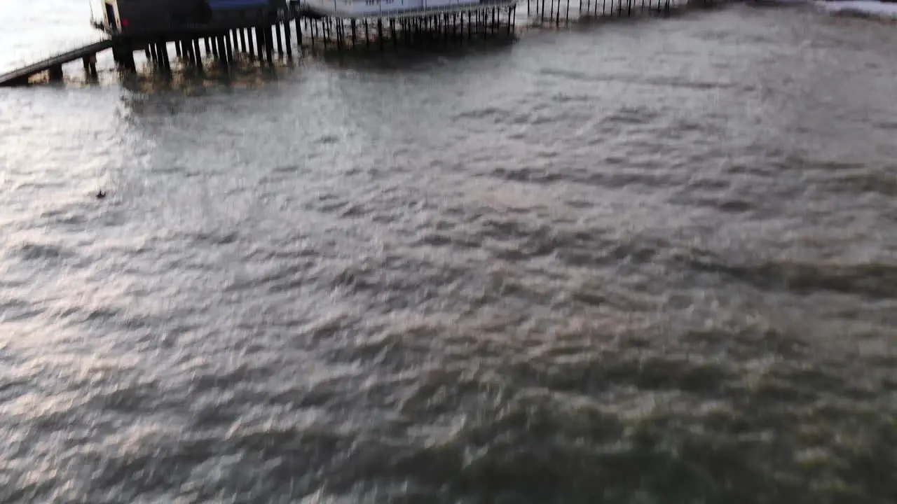 Aerial footage from the sea over Cromer Pier and looking across Cromer town