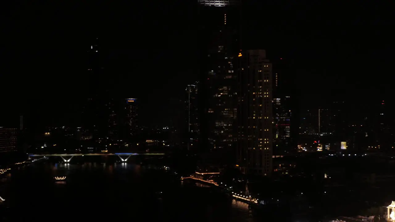 View of icon siam department store near Chaophraya River in the city of bangkok in night time