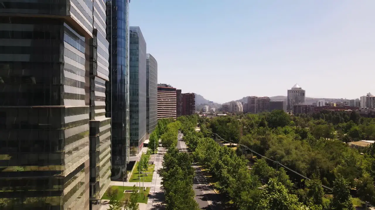 Buildings in Santaigo de Chile uhd 4k aerial