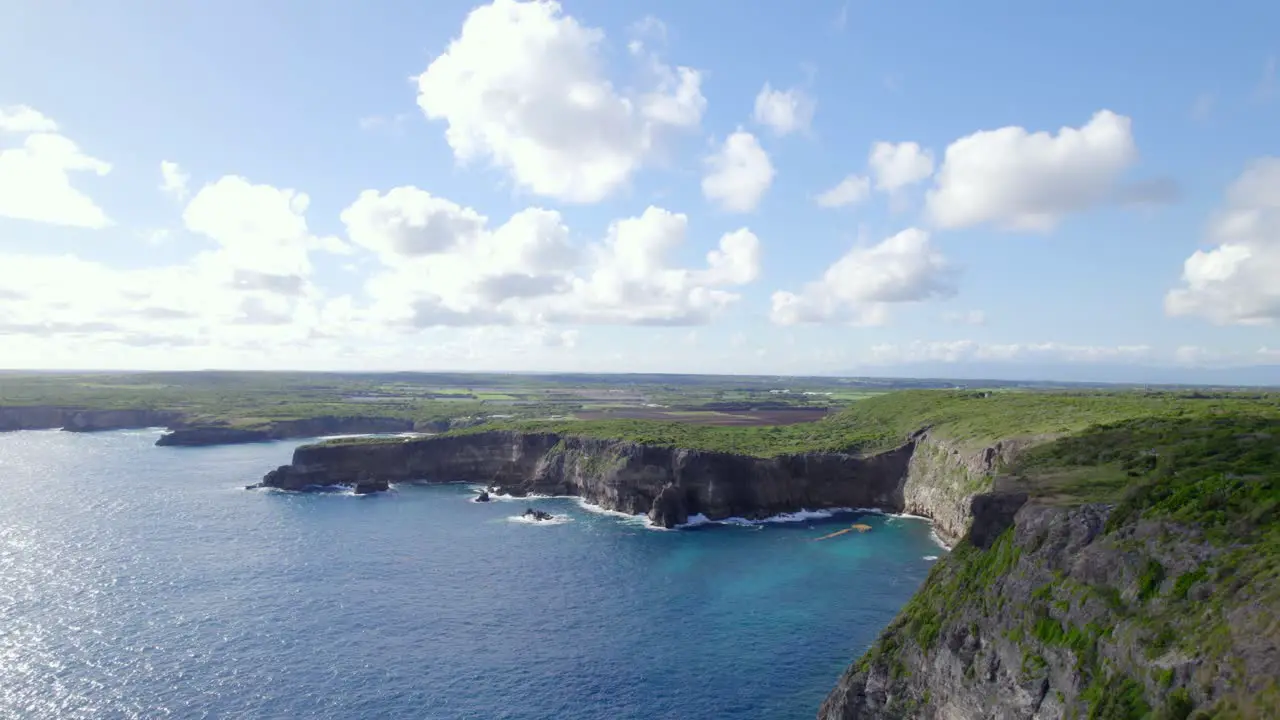 Grandie Vigie cliffs of Guadeloupe aerial drone view