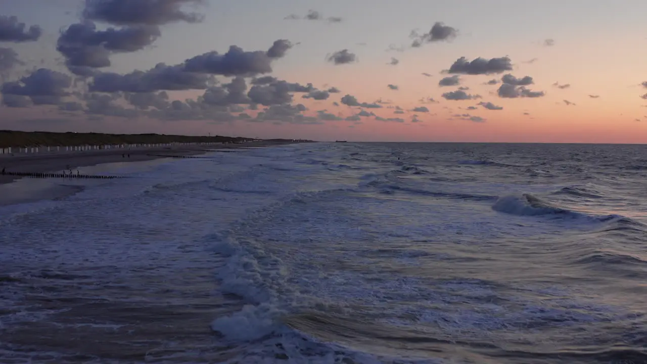 Hyperlapse of the beach of Domburg during a summer sunset