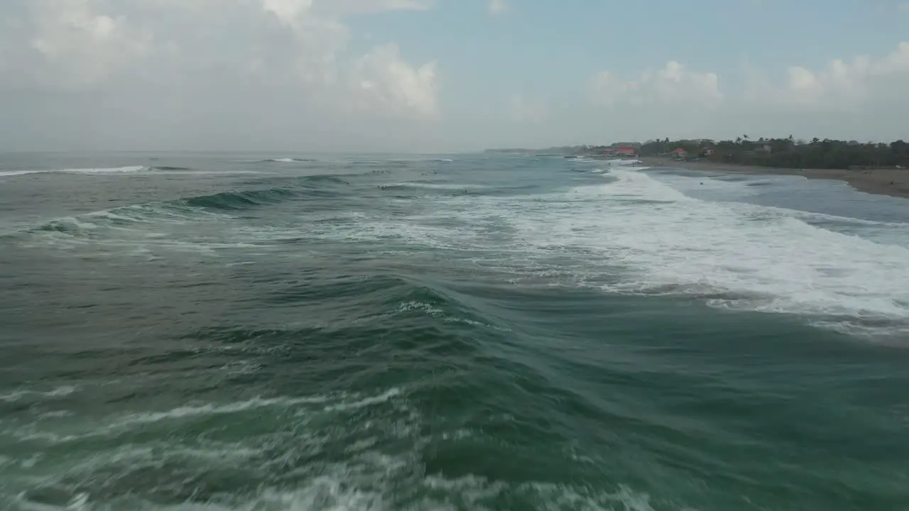 Rough Indian Ocean and Surfers Waiting For Perfect Waves Cinematic Aerial