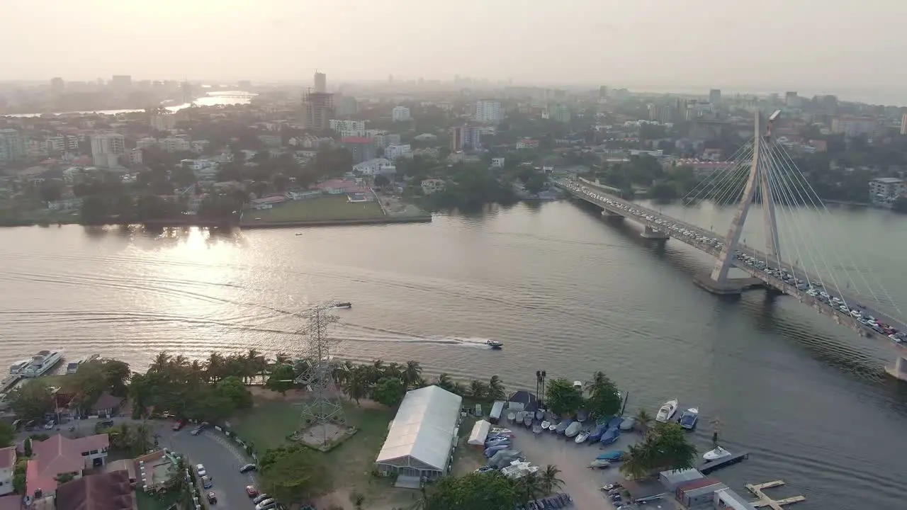 Aerial Lekki Bridge Lagos Nigeria Africa