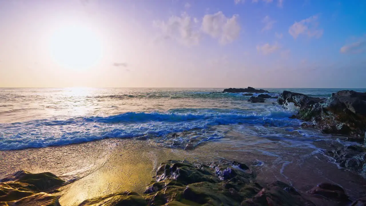 Beach Slow Motion Waves Crashing on the Beach