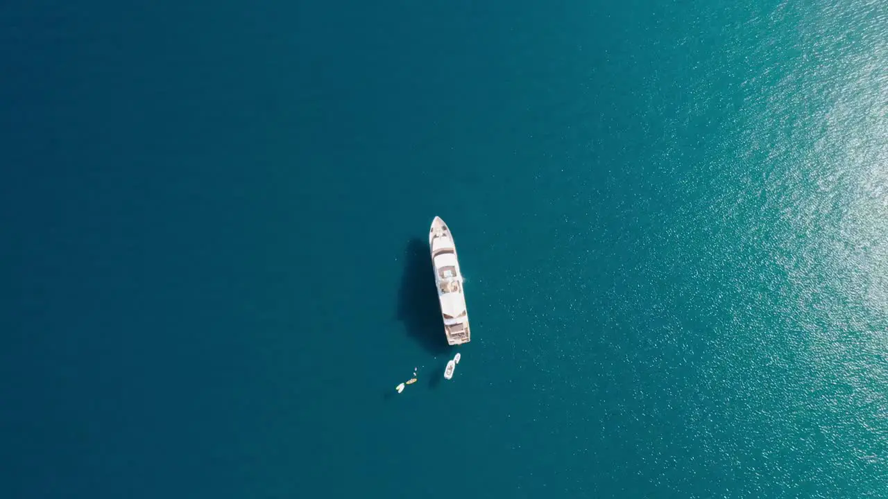 Solo Yacht With Beautiful Light From Above