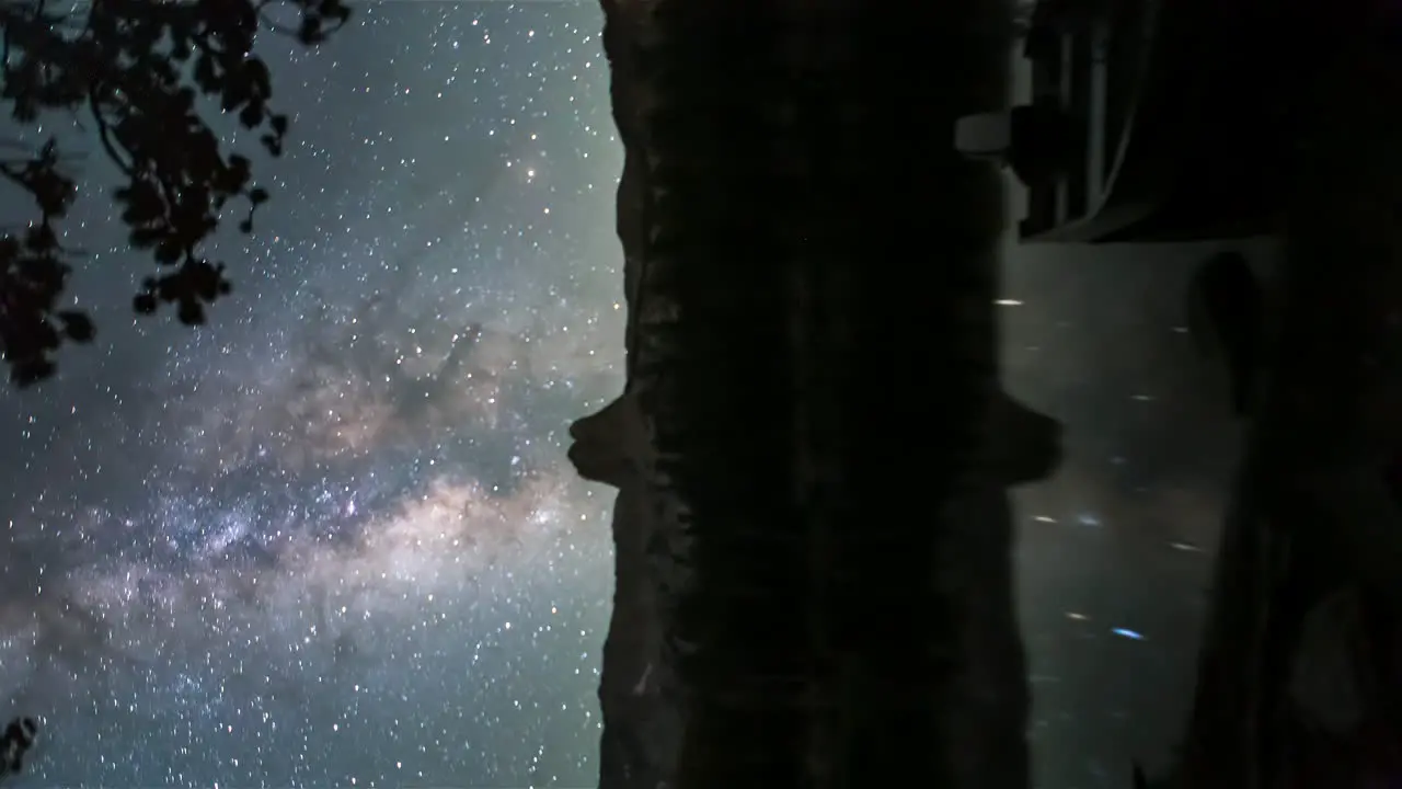 Milky Way In The Sky Over Crystal Crag And Lake Mary In Mammoth Lakes California USA