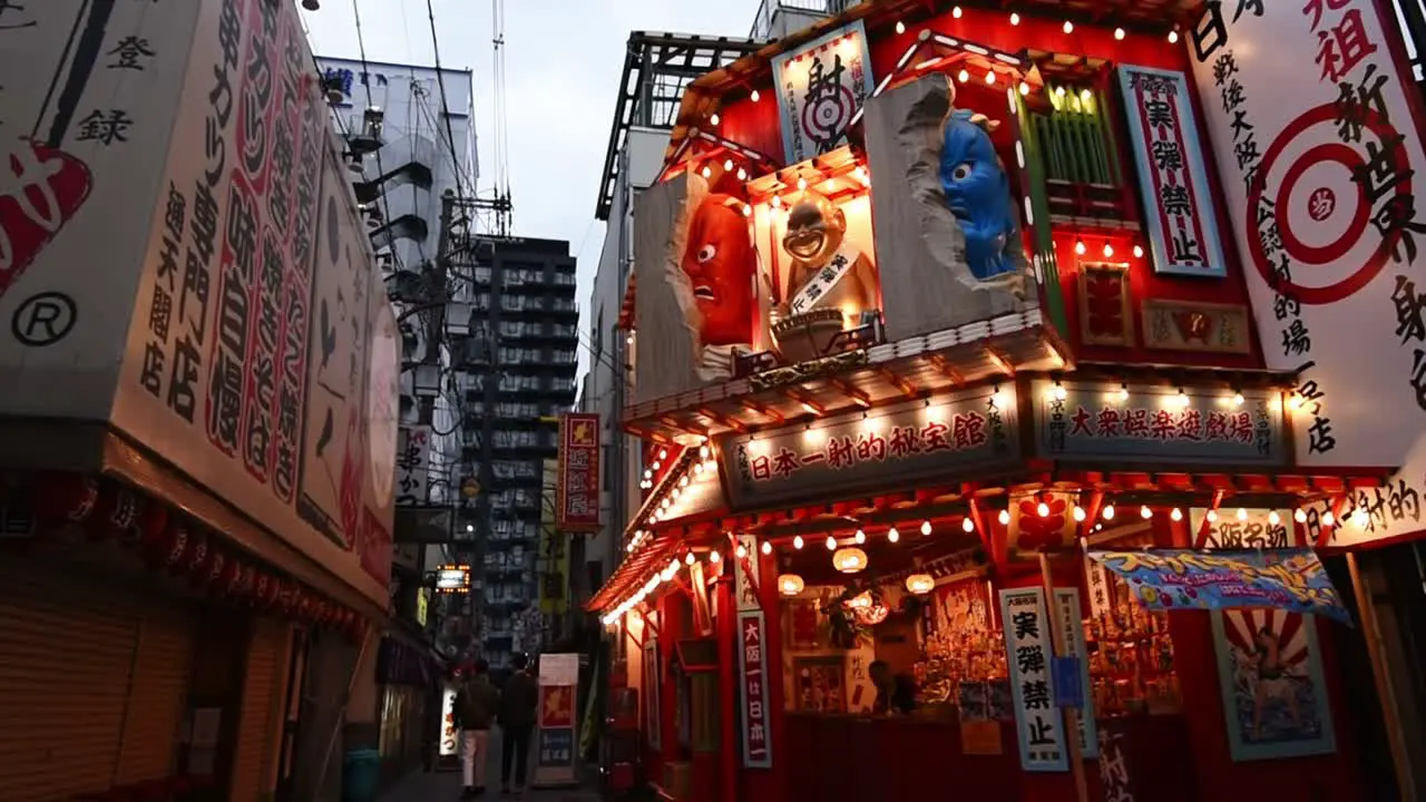 Advertisement of famous restaurants in Shinsekai Osaka Japan