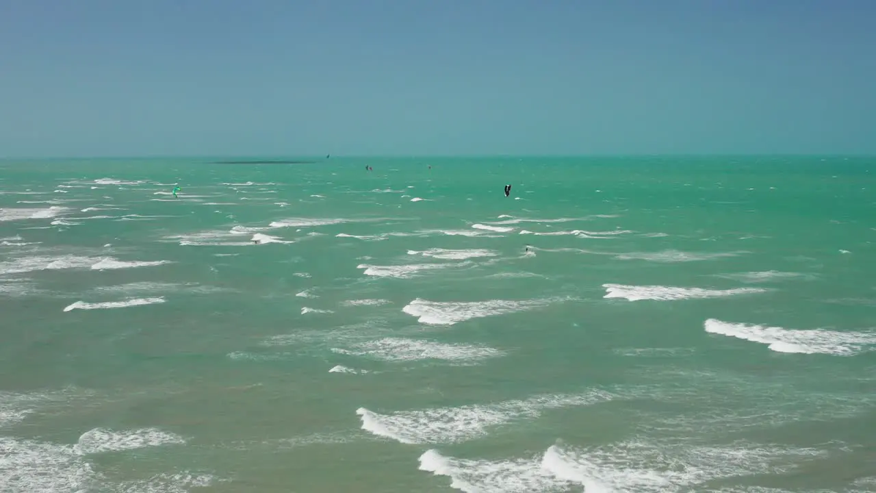 Kitesurfing in the lagoon of Tatajuba in the North of Brazil