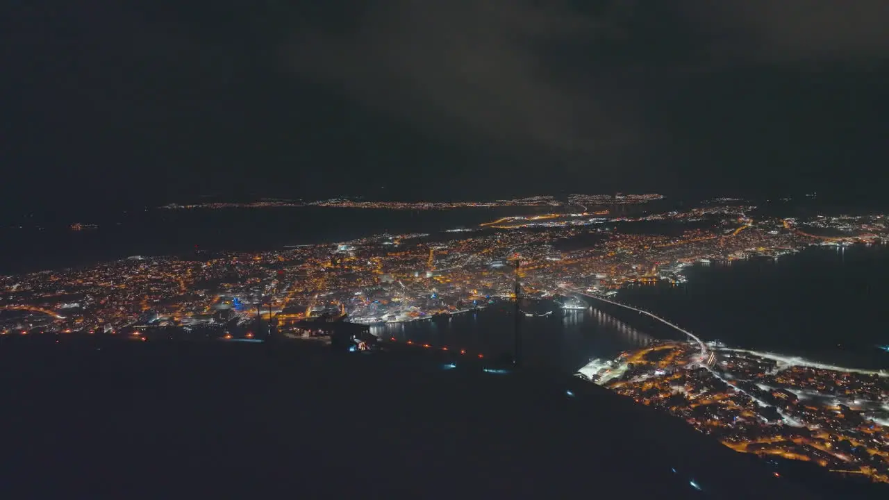 Tromso city in Norway at night