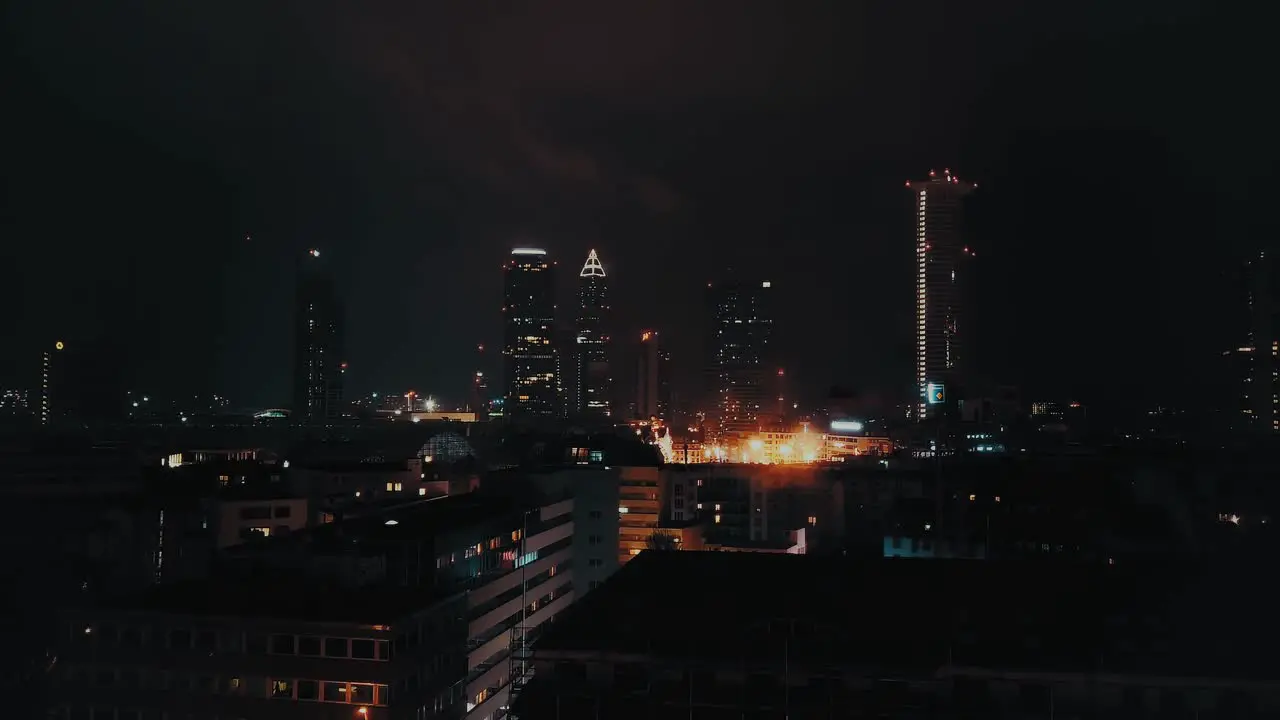 A Timelaps in Frankfurt at night in 4k with a pan