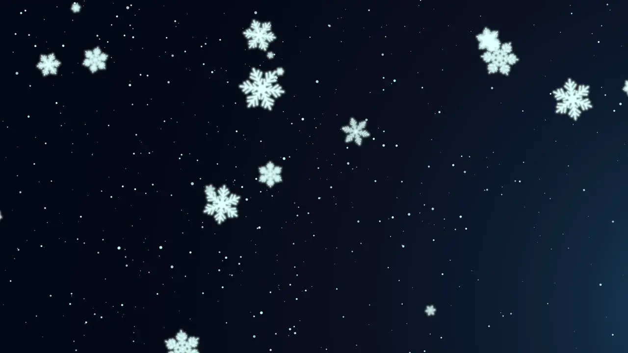 White snowflakes and stars and abstract bokeh particle 1