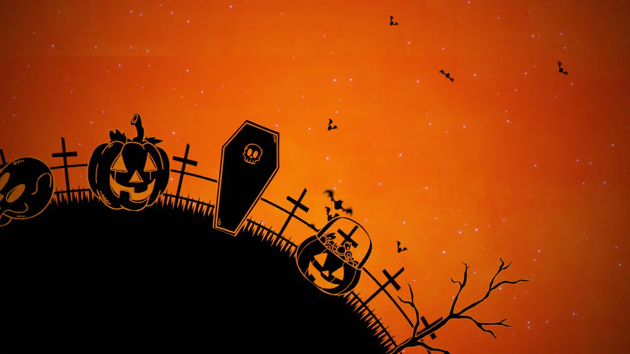 Halloween background animation with coffins 4