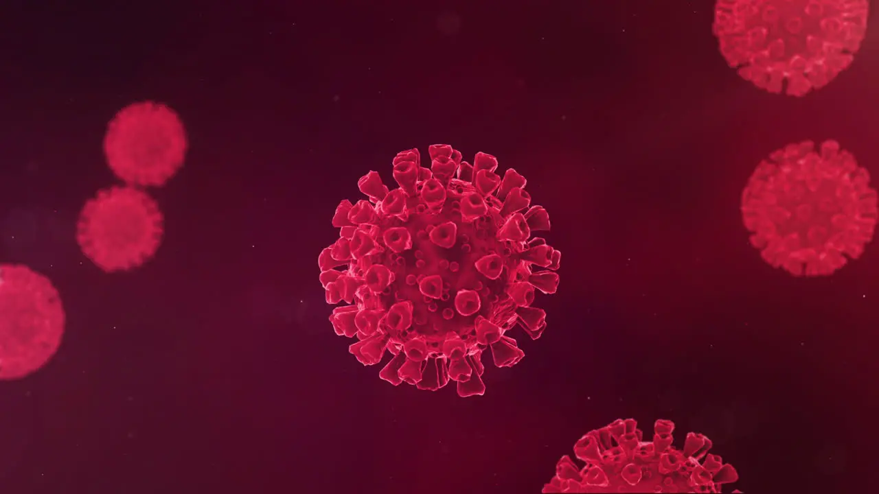 Coronavirus Cell Zoom In Red