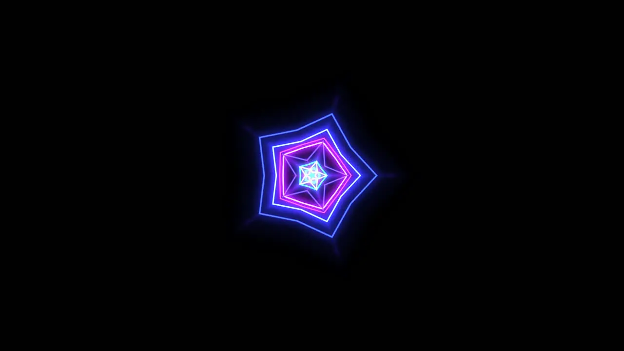 Motion colorful neon geometric shape in space 16