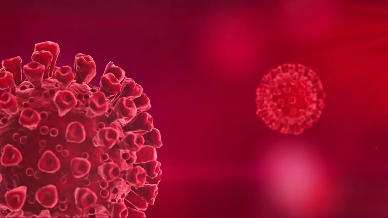 Coronavirus Cells Spinning Concept Red