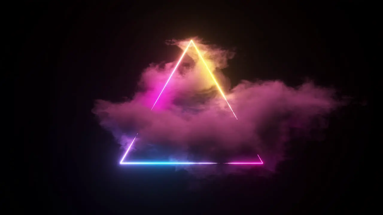 3d render abstract minimal background pink blue neon triangular frame