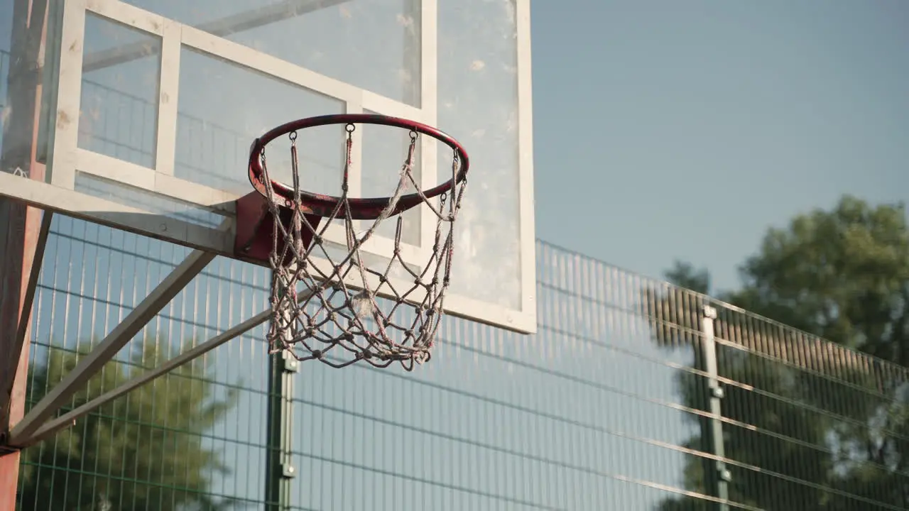 Close Up Of Outdoor Basketball Hoop