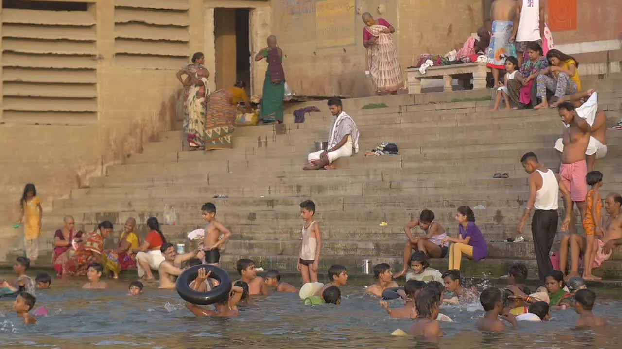 Children Playing in River Ganges