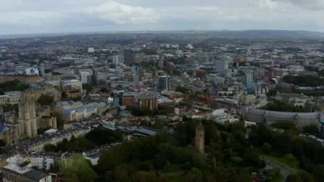 Drone Shot Orbiting Bristol City Skyline Short Version 2 of 2