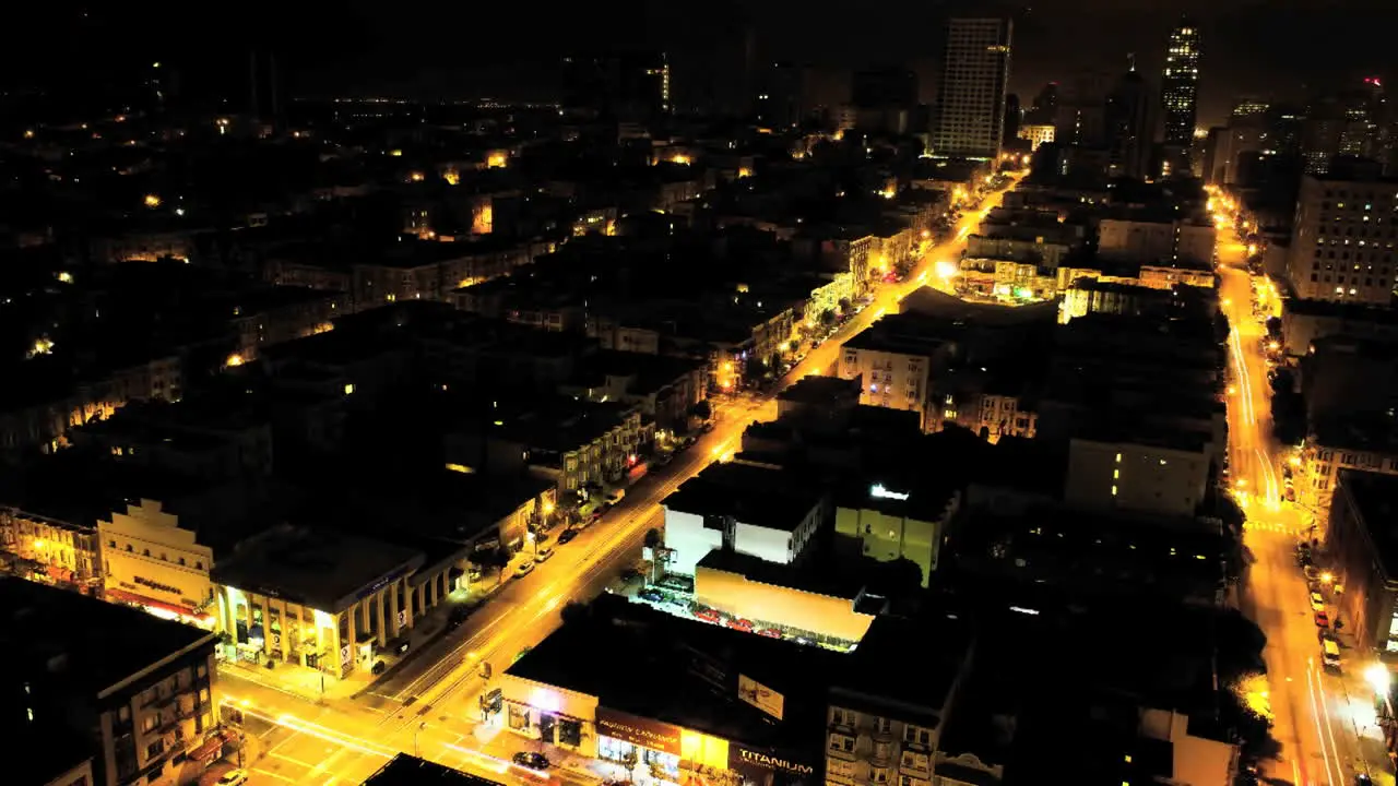 Time lapse of a city at night