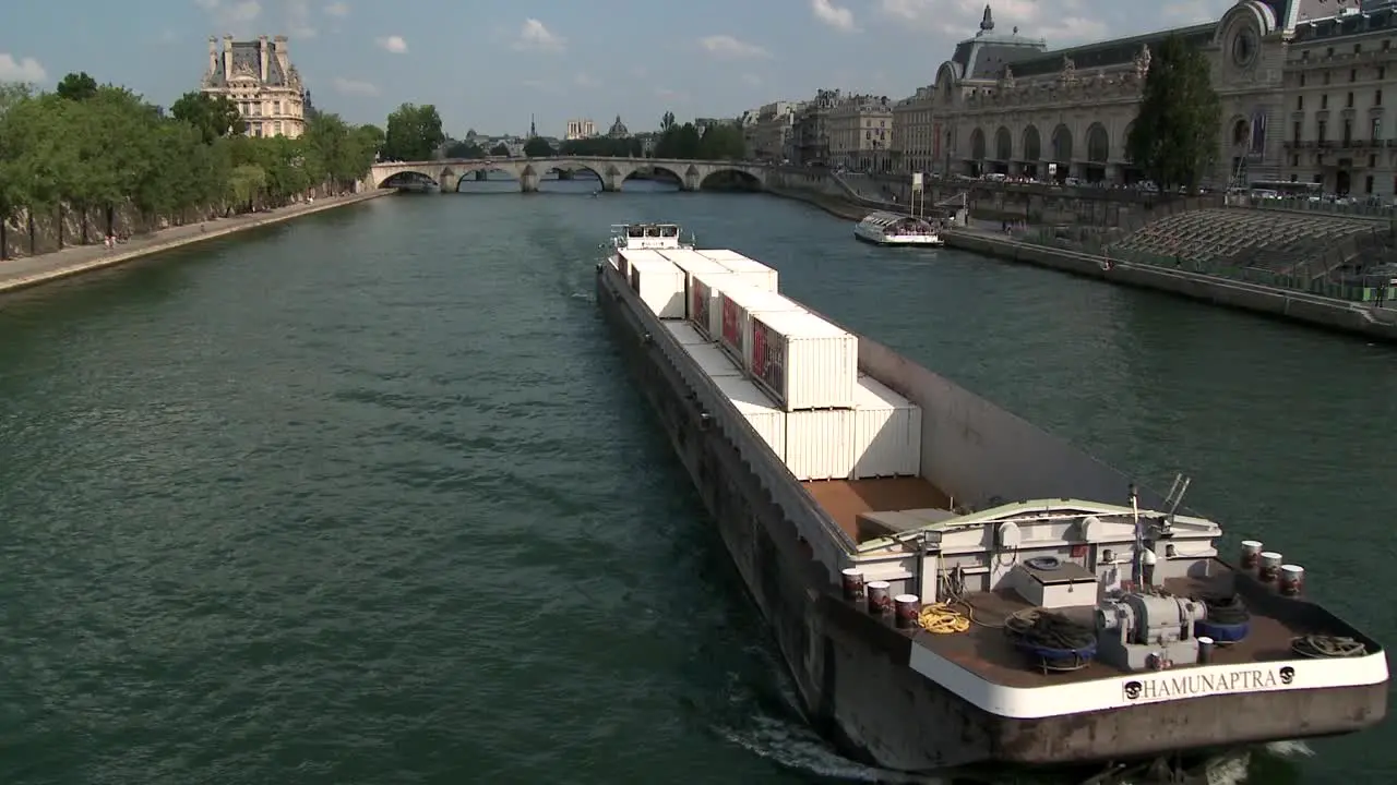 Boat Passing the River Seine