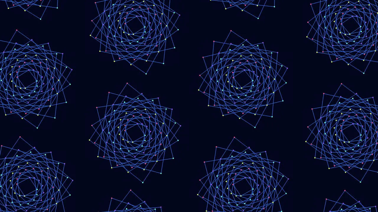 Dynamic blue lines intricate circular pattern on black background