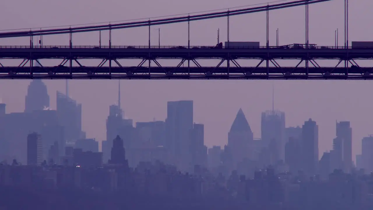 The George Washington Bridge connects New Jersey to New York state with the Manhattan skyline 4