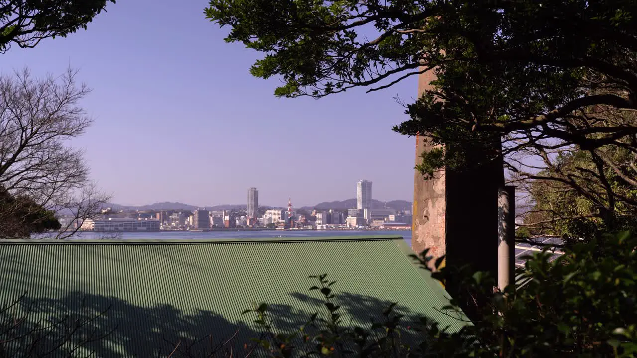 View out from Sarushima island towards Yokosuka city