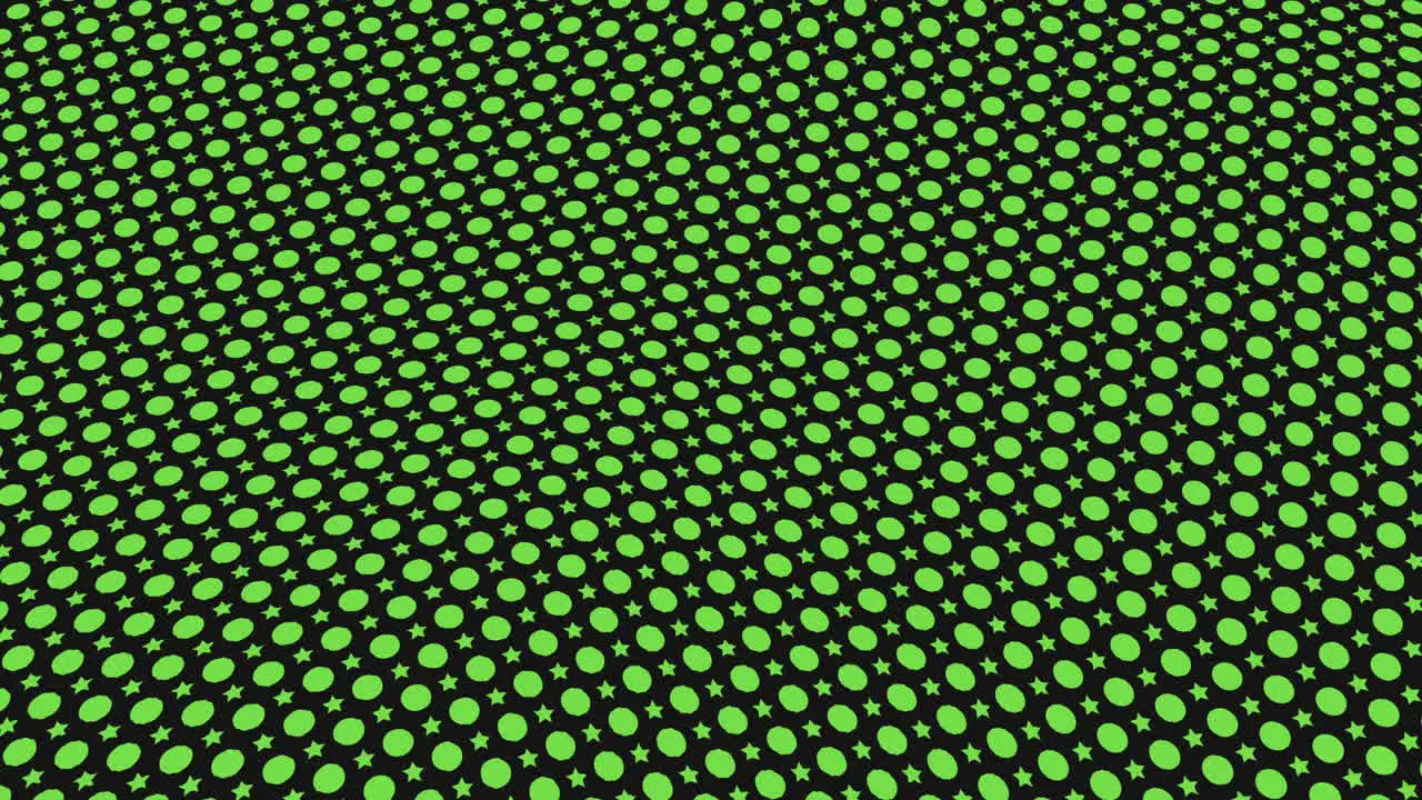 Black and green dot pattern on black background