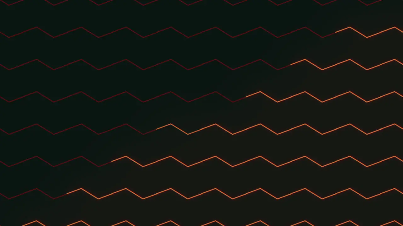 Bold black and red zigzag pattern on a dark canvas