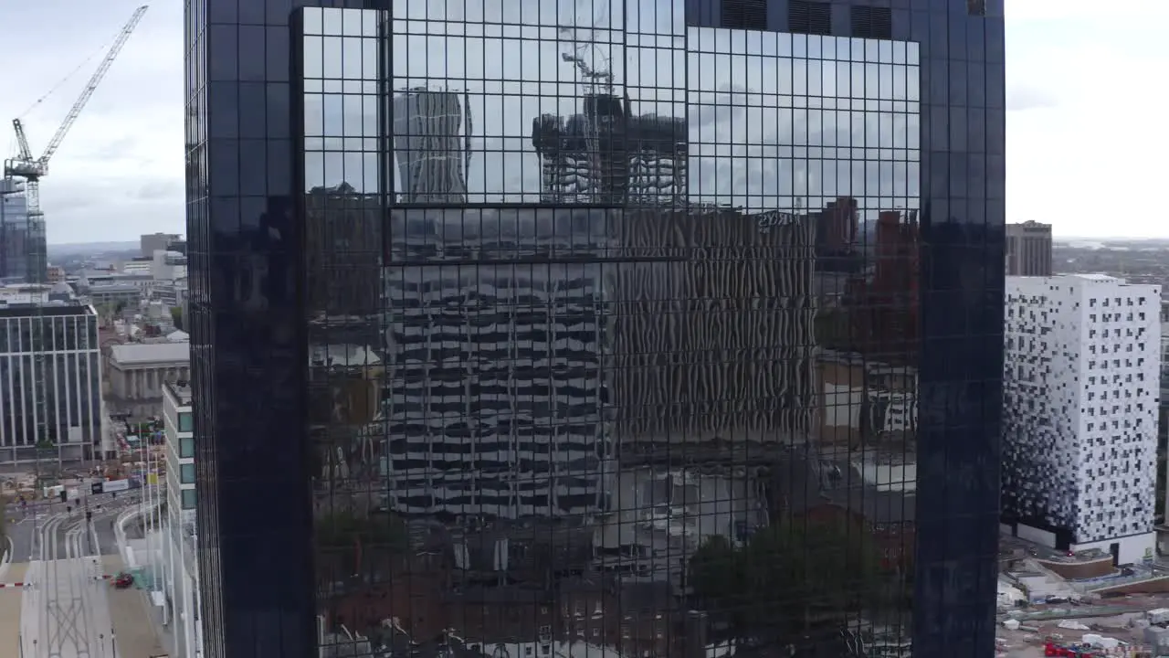 Drone Shot Approaching The Library Of Birmingham