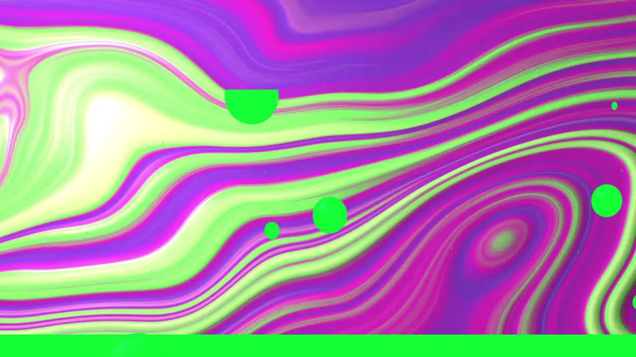 Animation of pink and green abstract swirl moving on desktop with green toolbar