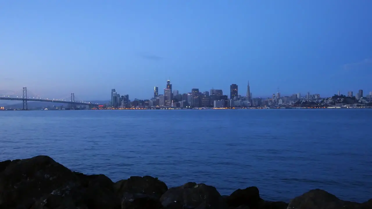 Long Shot of Downtown San Francisco at Dawn