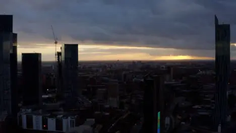 Drone Shot Pulling Away From Buildings In Manchester City Centre 02