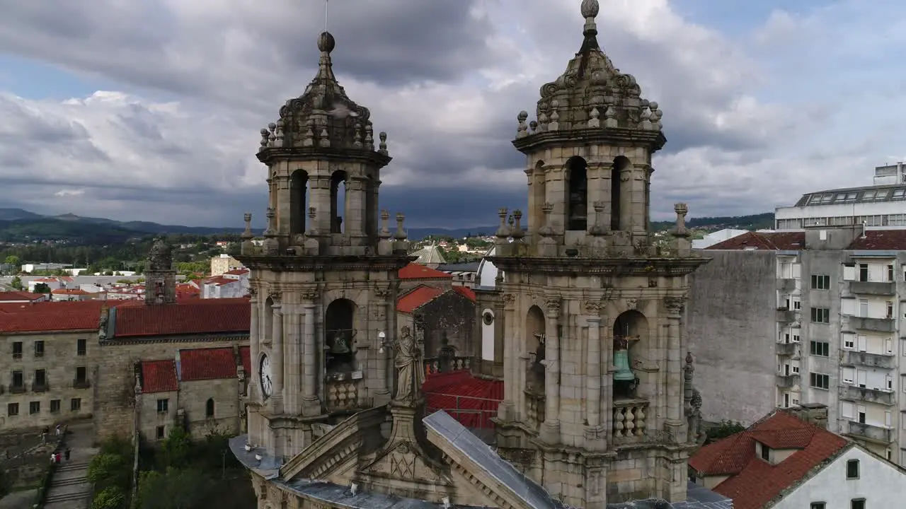 Aerial View of The Peregrina Church in Pontevedra Galicia Spain