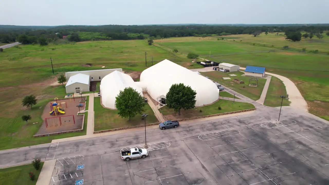 Aerial footage of the Grace Fellowship Church in Lampsas Texas